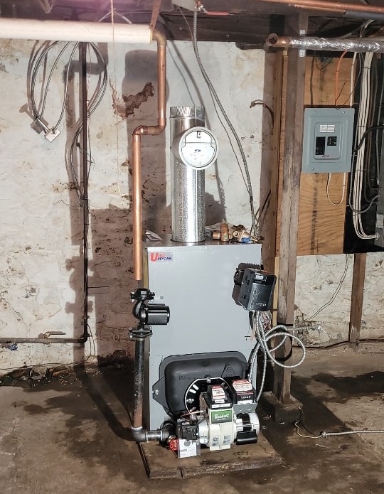 oil fired boiler after