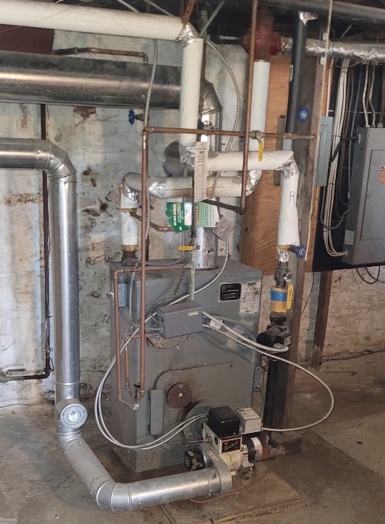 oil fired boiler before