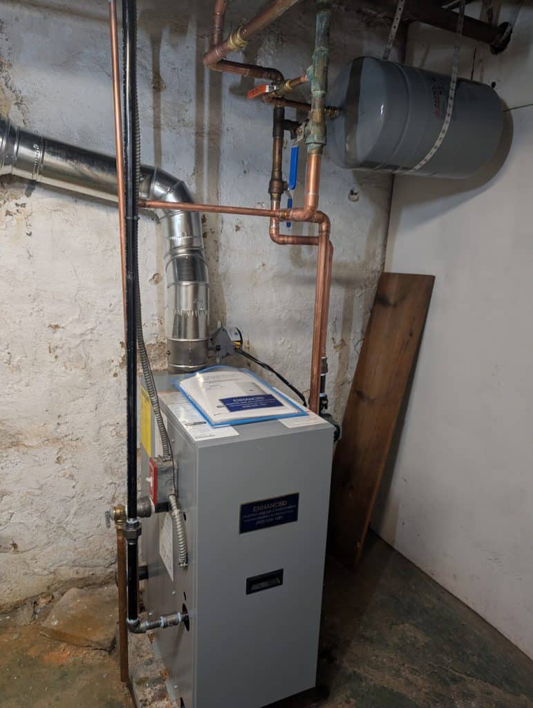 different angle of new gas powered boiler